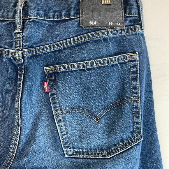 Levi’s Men’s 514 Black Tag Straight Leg Jeans Blue Medium Wash Denim 36 34 - Picture 5 of 8